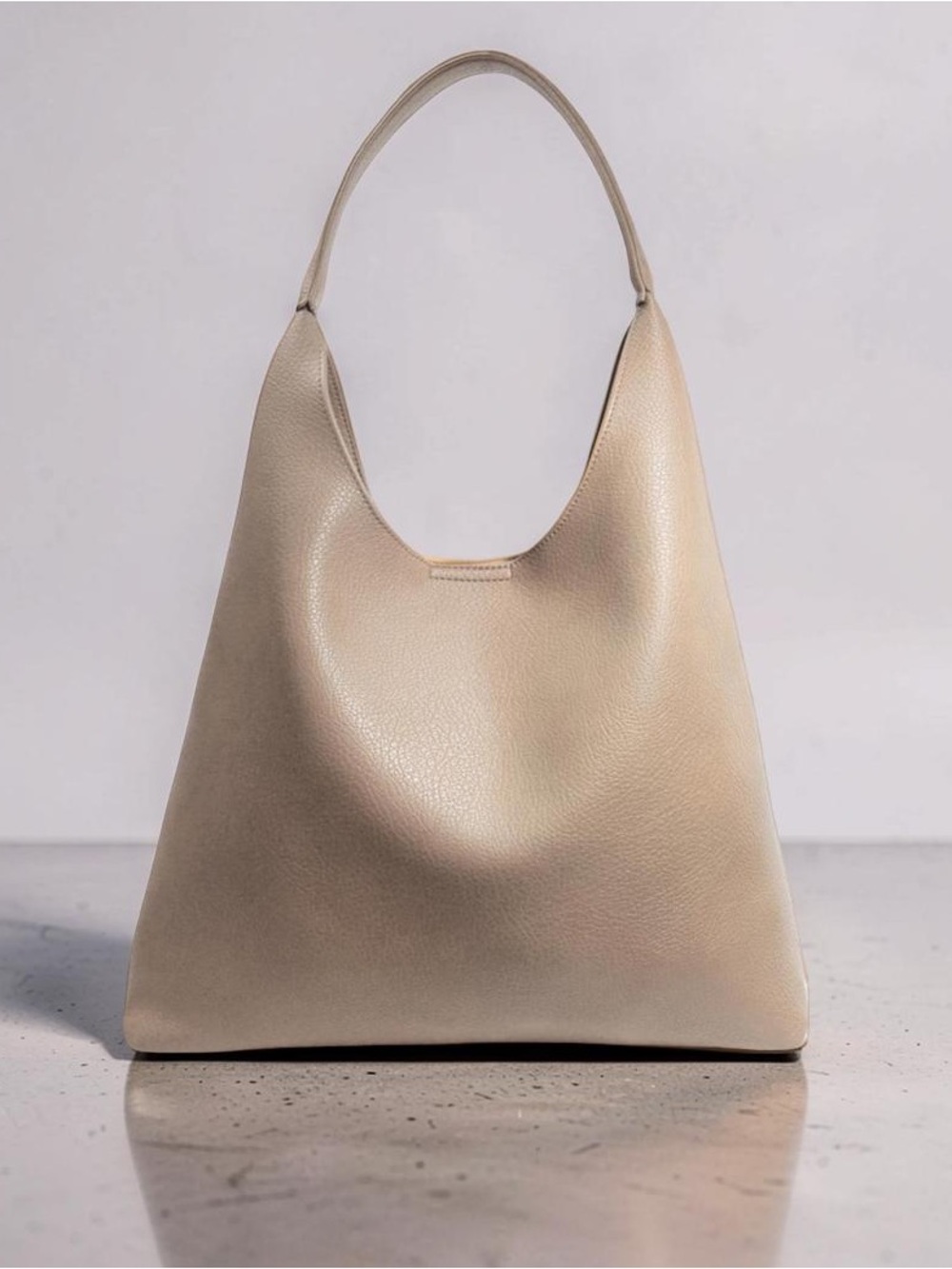 Women’s buttery Soft Vegan LeatherMinimalist Nude Slouchy Hobo Shoulder Bag